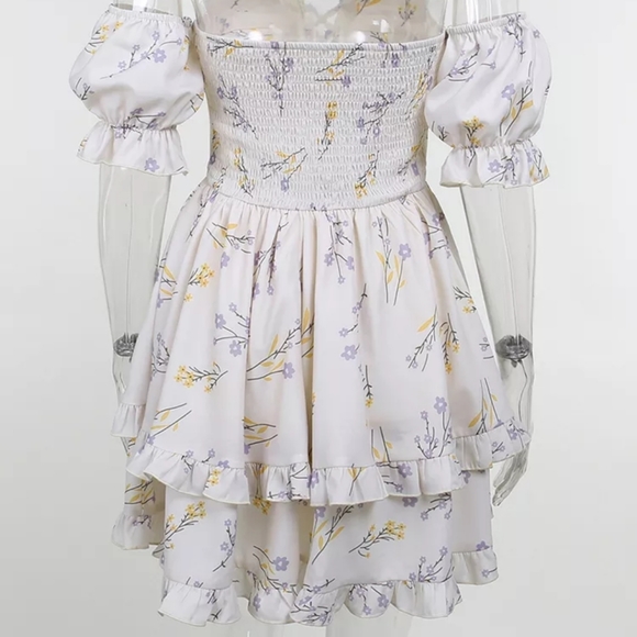 Tiered Ruffle Off The Shoulder Floral Corset Style Dress - Picture 6 of 12